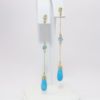 Picture of 18k Yellow Gold Blue Topaz & Turquoise Dangle Earrings 