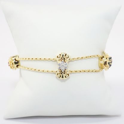 Picture of 14k Yellow Gold Opal & Diamond Slide Bracelet 