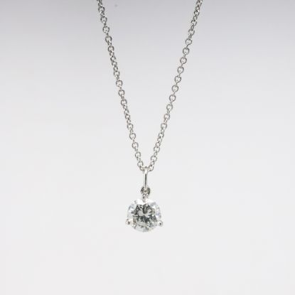 Picture of 14k White Gold Diamond Solitaire Necklace 
