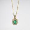 Picture of 14k Yellow Gold Emerald & Diamond Necklace 