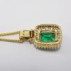 Picture of 14k Yellow Gold Emerald & Diamond Necklace 