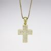 Picture of 18k Yellow Gold Diamond Cross Necklace 