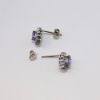 Picture of 14k White Gold Tanzanite & Diamond Studs 