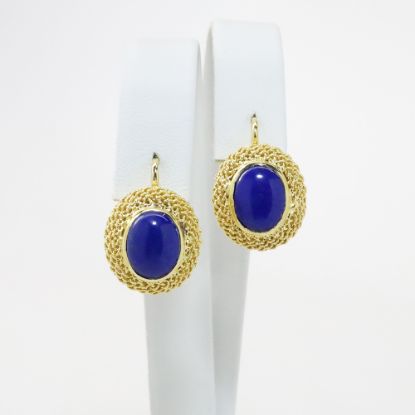 Picture of 18k Yellow Gold Lapis Lazuli Earrings 