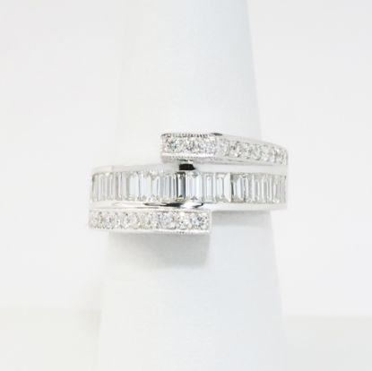 Picture of 14k White Gold & Mixed Cut Diamond Faux Bypass Ring