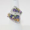 Picture of 18k White Gold Multi Colored Sapphires & Diamond Ring 