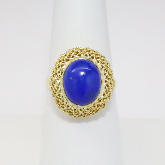 Picture of 18k Yellow Gold Lapis Lazuli Ring 