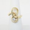 Picture of 14k Yellow Gold Diamond Knot -Style Ring 