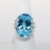 Picture of 18k Yellow Gold Blue Topaz & Diamond Ring 