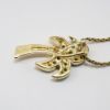 Picture of 14k Yellow Gold Emerald & Diamond Palm Tree Necklace 