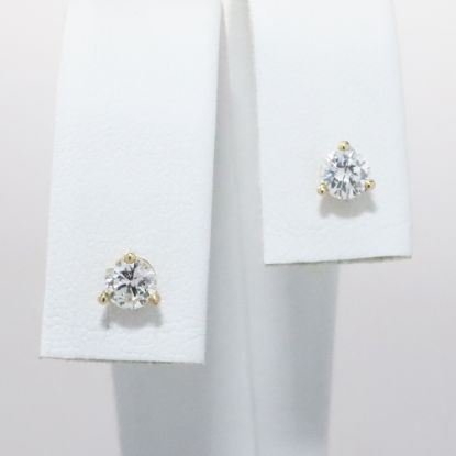 Picture of 14k Yellow Gold .50CTW Round Brilliant Diamond Studs 