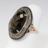 Picture of 14k Rose Gold Smoky Quartz & Diamond Ring 
