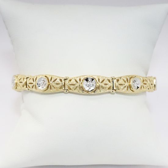 Picture of 14k Two Tone Gold Diamond Bracelet 