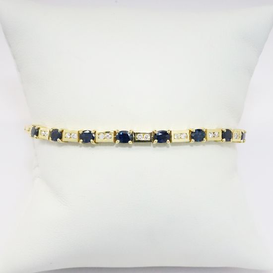 Picture of 18k Yellow Gold Sapphire &  Diamond Bracelet 