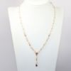 Picture of 14k Yellow Gold Pink Tourmaline, Diamond & Cultured Pearl Necklace 