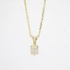 Picture of 14k Yellow Gold .65CT Oval Diamond Solitaire Necklace 