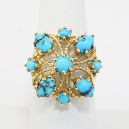 Picture of 14k Yellow Gold Turquoise Ring 