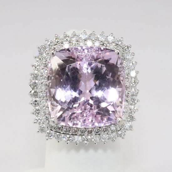 Picture of 14k White Gold Kunzite & Diamond Ring 