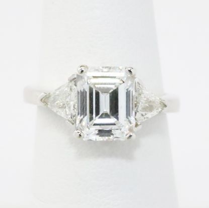 Picture of 14k White Gold 2.08CT Emerald Cut Diamond Engagement Ring 