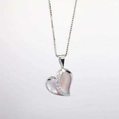 Picture of 14k White Gold Mother-Of-Pearl Shell Necklace