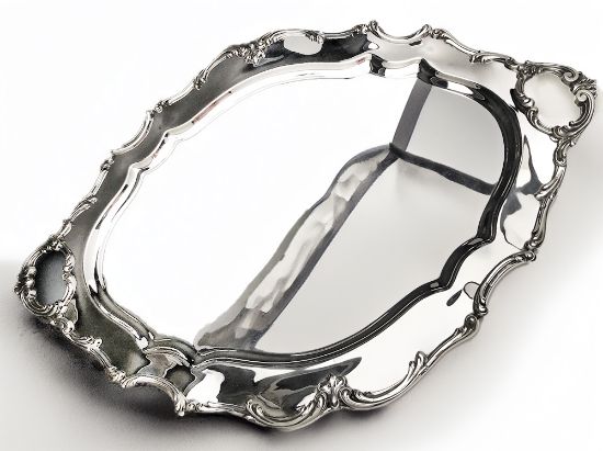 Picture of Large Sterling Silver Waiter Tray with Handles