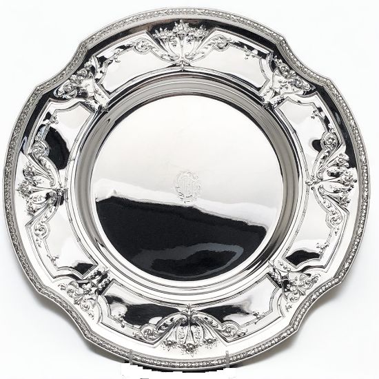 Picture of Antique Round Sterling Silver Serving Tray