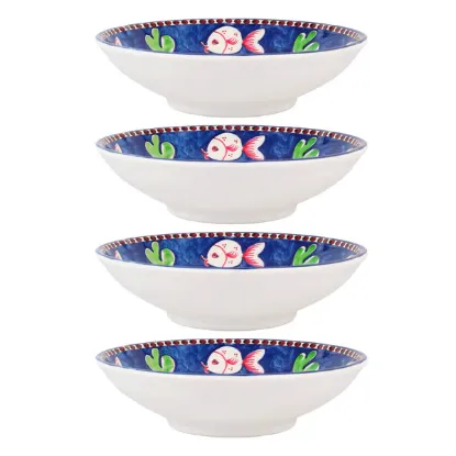 Picture of Set of 4 Melamine Pesce Pasta Bowls