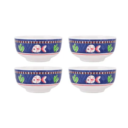 Picture of Set of 4 Melamine Pesce Cereal Bowls