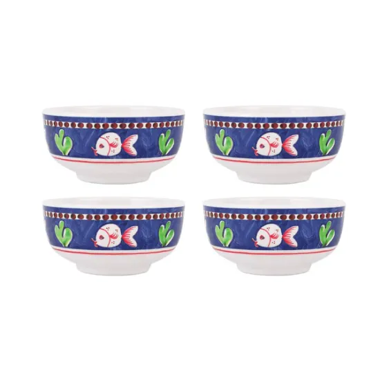 Picture of Set of 4 Melamine Pesce Cereal Bowls