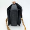 Picture of Vintage 1990s Judith Leiber Black Silk Evening Bag with Braided Gold Strap & Enameled Ram's Heads