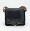 Picture of Vintage 1990s Judith Leiber Black Silk Evening Bag with Braided Gold Strap & Enameled Ram's Heads