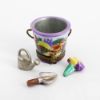 Picture of Limoges Porcelain Gardening Bucket Trinket Box with Surprise Watering Can, Shovel & Flowers Inside