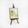 Picture of Limoges Porcelain Miniature Painting of Country Mill on Wooden Easel by Rochard