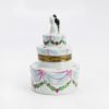 Picture of Limoges Porcelain White Wedding Cake with Bride & Groom Topper Trinket Box
