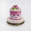 Picture of Limoges Porcelain Pink Anniversary Cake Trinket Box with Bride & Groom Inside 