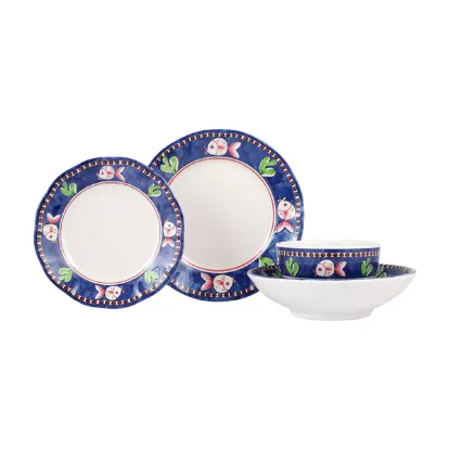Picture of Melamine  Pesce 4-Piece Place Setting
