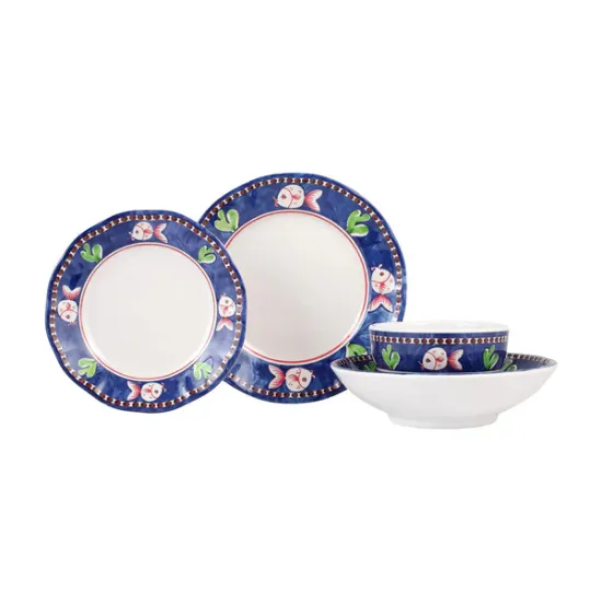 Picture of Melamine  Pesce 4-Piece Place Setting