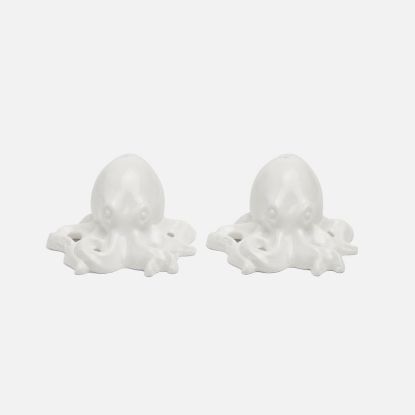 Picture of 'Barnes' White Octopus Salt & Pepper Shaker Set