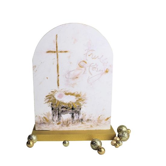 Picture of 'True Story' Wooden Manger Scene