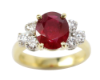 Picture of 18k Yellow Gold Oval Ruby & Diamond Ring 