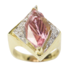 Picture of 14k Yellow Gold Fantasy Cut Party Colored Tourmaline & Diamond Ring