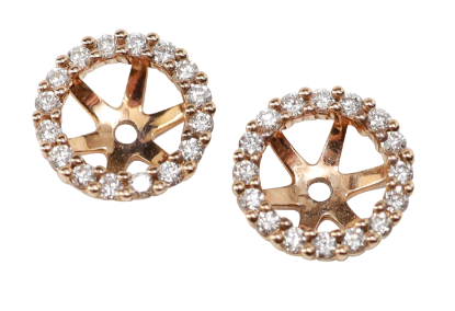 Picture of 14k Rose Gold Diamond Earring Jackets