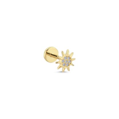 Picture of 14k Yellow Gold Diamond Sun Tragus Earring