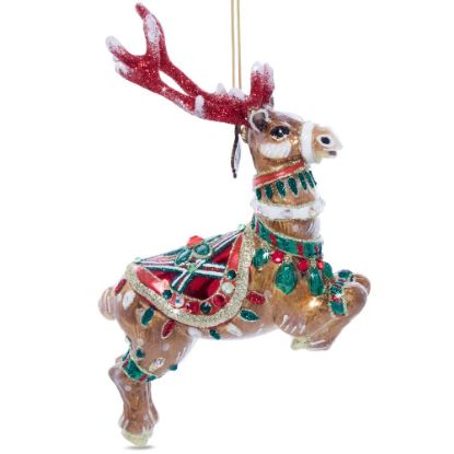 Picture of Jay Strongwater Santa's Reindeer 'Comet' Blown Glass Ornament - Fifth in Series