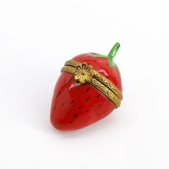 Picture of Limoges Porcelain Strawberry Trinket Box