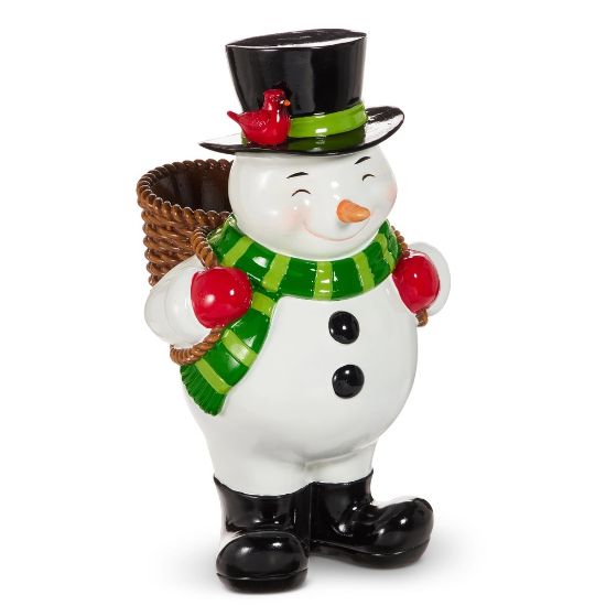 Picture of 20" Snowman with Basket Decoration