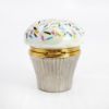 Picture of Limoges Porcelain Cupcake with Sprinkles in Silver Foil Trinket Box 