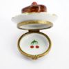 Picture of Limoges Porcelain Chocolate Cherry Cake on Plate with Spoon Trinket Box