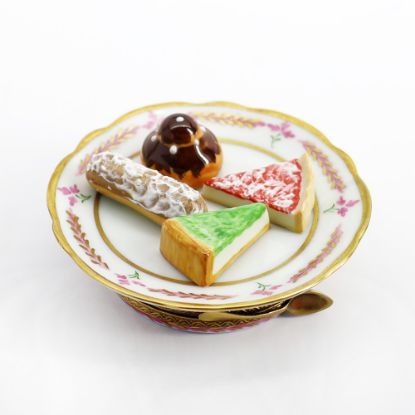 Picture of Limoges Porcelain Tray with Pastries Trinket Box  