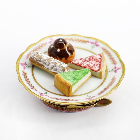 Picture of Limoges Porcelain Tray with Pastries Trinket Box  